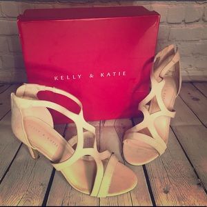 Nude Suede Strappy Heels